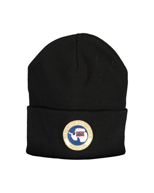Napapijri Black Acrylic Hats & Cap for men