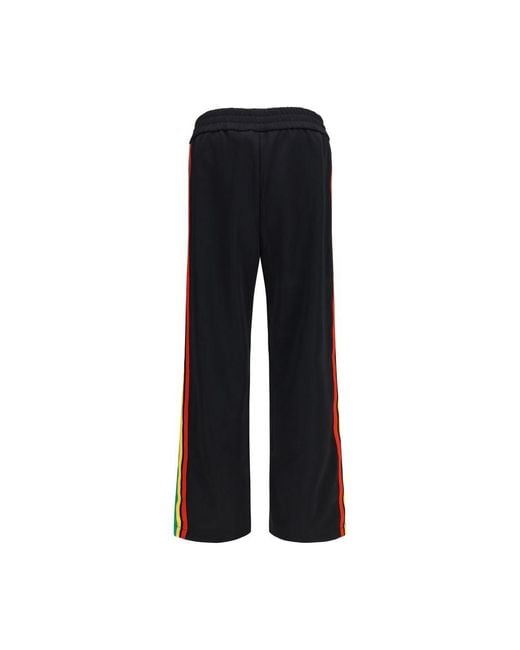 Palm Angels Black Polyester Athletic Pants for men