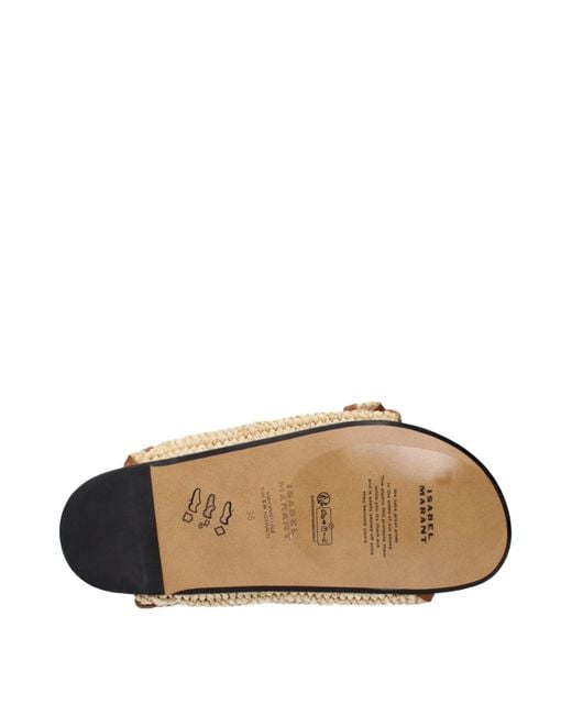 Isabel Marant Brown Beige Raffia Slippers Sandals