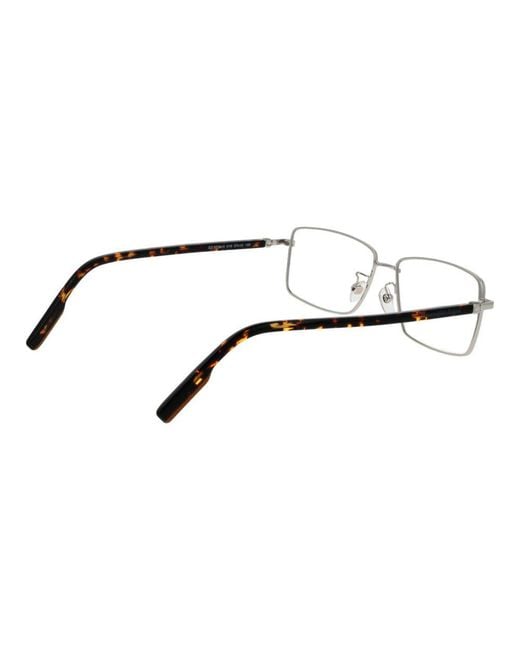 Zegna Metallic Silver Metal Glasses (frames) for men
