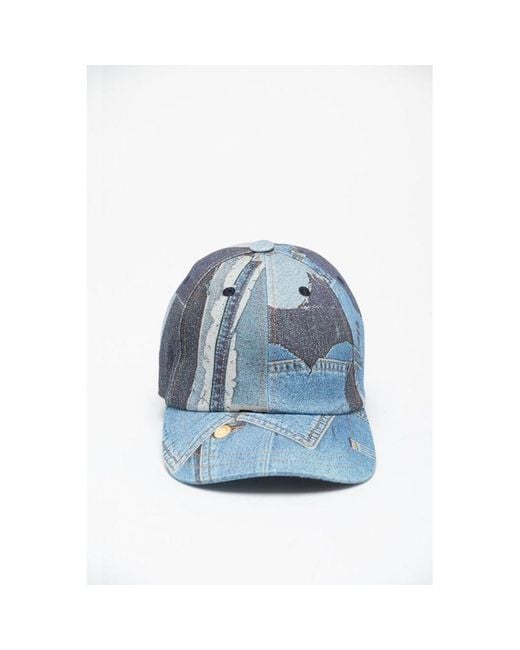 Moschino Blue Multicolor Cotton Cap (baseball Hat)