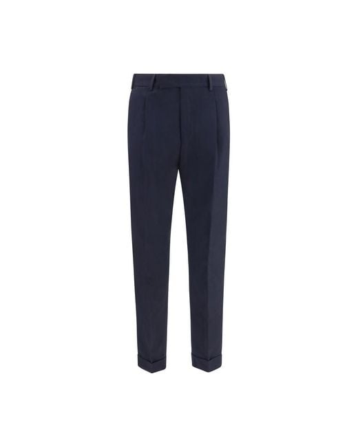 PT Torino Blue Wool Oves Aries Casual Pants for men