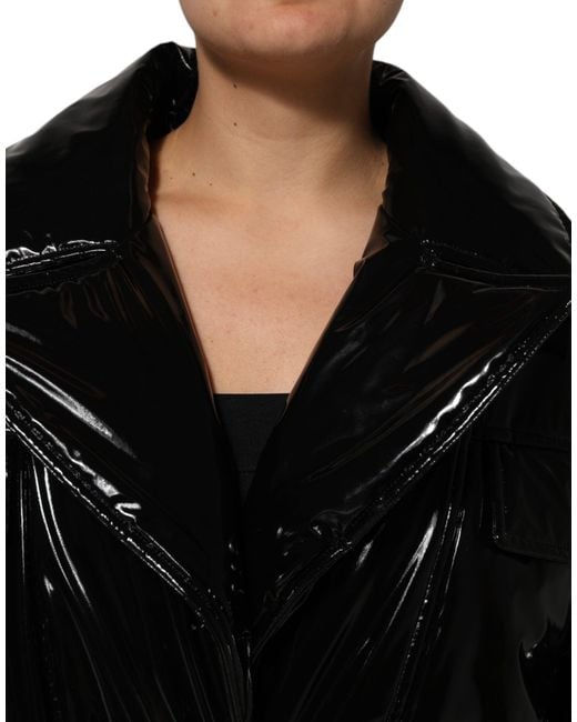 Dolce & Gabbana Black Polyester Button Down Blouson Jacket