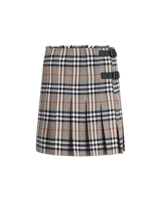 Burberry Multicolor Check Archive Wool Miniskirt