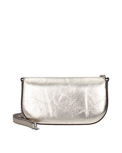 Tory Burch Gray Gold Leather Crossbody Bag for men