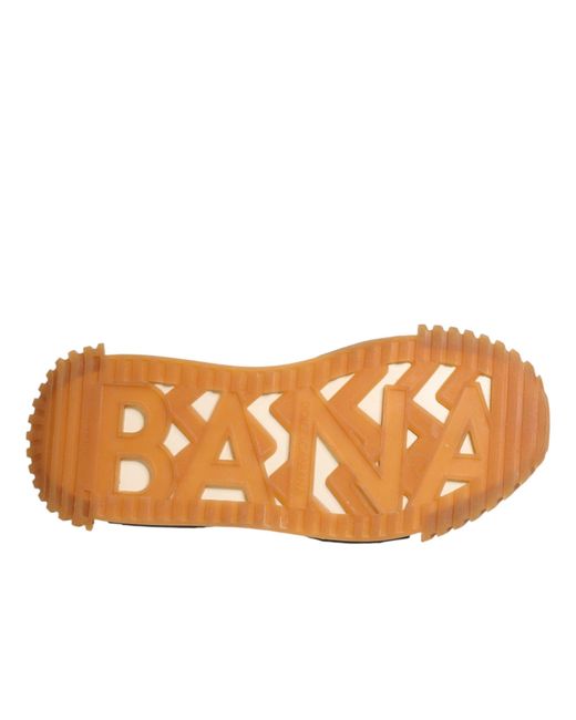 Dolce & Gabbana Brown Multicolor Logo Low Top Ns1 Sneakers Shoes