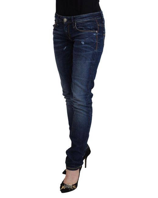 Acht Blue Chic Low Waist Designer Skinny Jeans