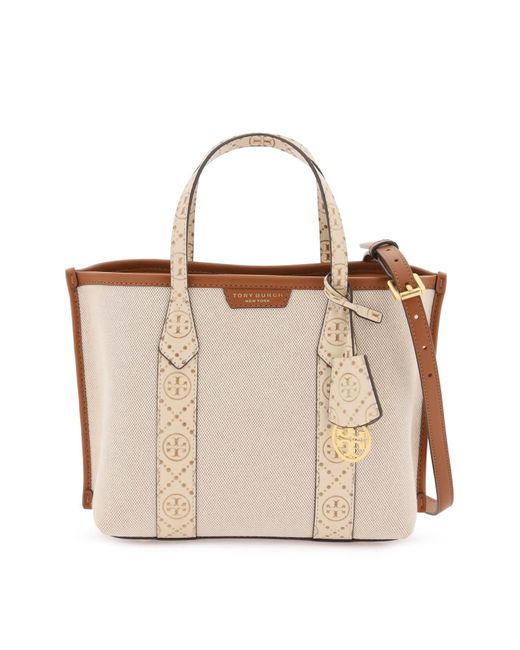 Tory Burch Natural Small Canvas Perry Shopping Bag