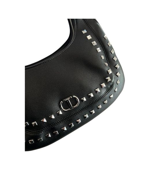 Twinset Blue Black Pu Shoulder Bag