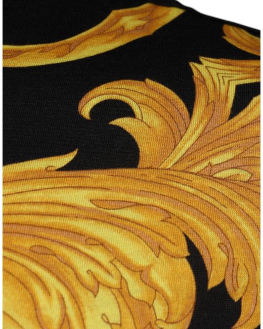Versace Black Medusa Print Cotton Crew Neck T for men