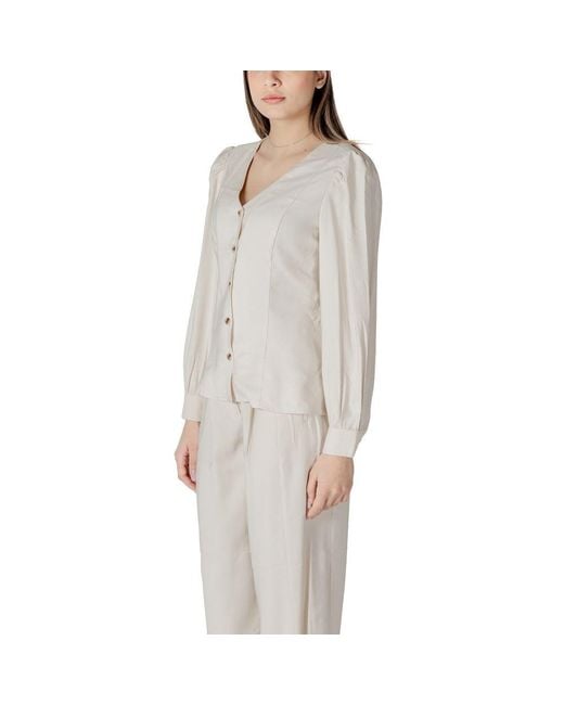 VILA CLOTHES Gray Viscose Top