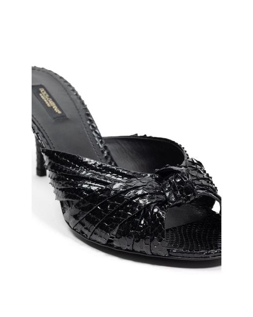Dolce & Gabbana Black Heeled Mules