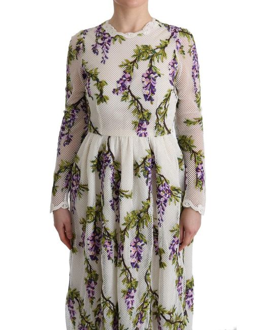 Dolce & Gabbana White Floral Embroidered Maxi Dress