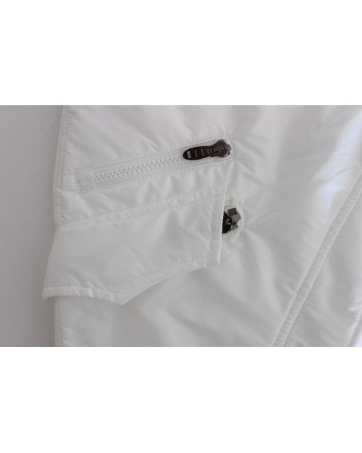Ermanno Scervino White Nylon Padded Slim Fit Cargo Pants