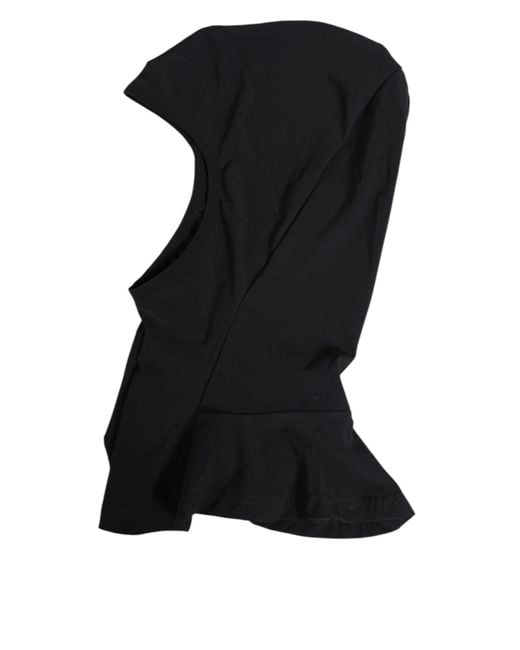 Dolce & Gabbana Black Nylon Elastane Balaclava Hood Face Cover Hat for men