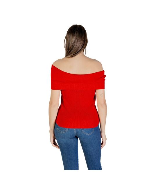 ONLY Red Multicolor Polyester T