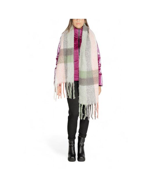 ONLY Multicolor Gray Recycled Polyester Scarf