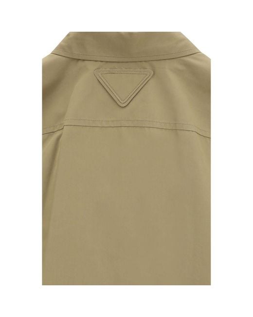 Prada Green Beige Cotton Shirt