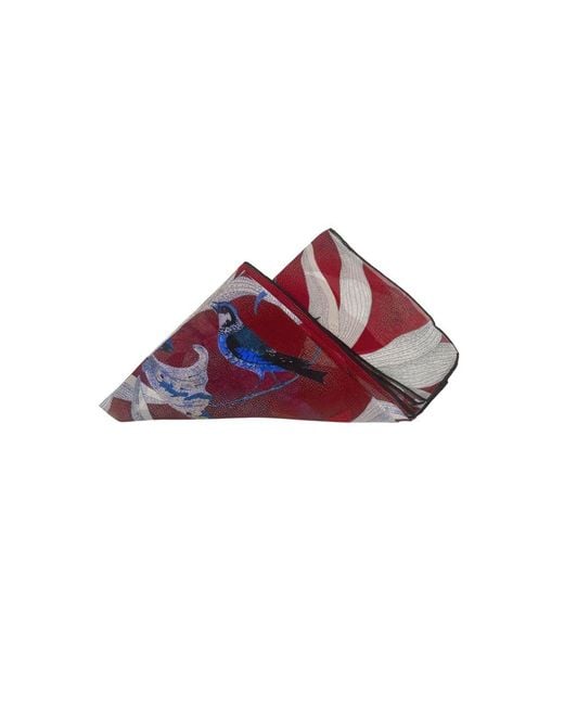 Borbonese Red Silk Scarf