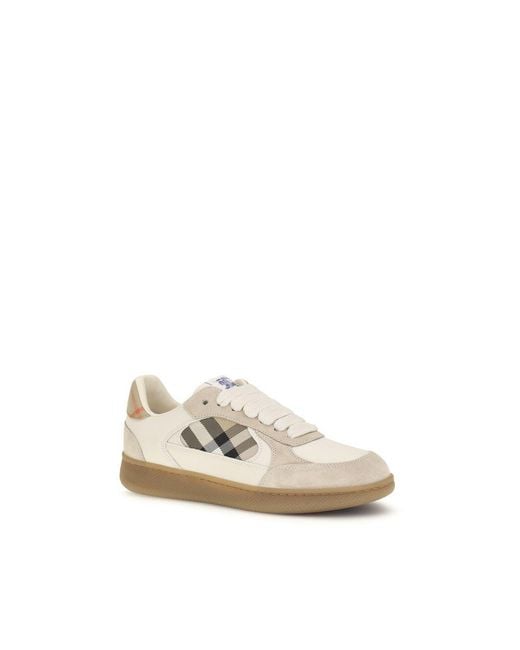 Burberry Natural Beige Calf Leather Bos Taurus Sneakers