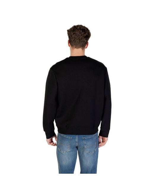 ARMANI EXCHANGE Black Bicolor Cotton Sweatshirt for men