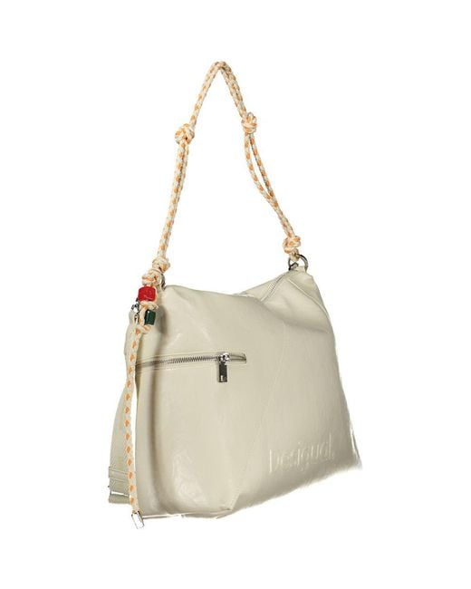 Desigual Natural Ecru Polyurethane Handbag