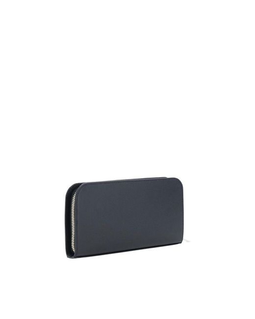 Saint Laurent Blue Calf Leather Bos Taurus Wallet for men