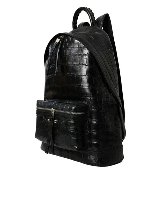 Balenciaga Black Exquisite Alligator Skin Luxury Backpack