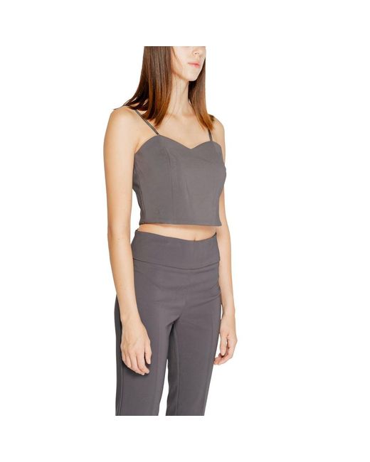 Rinascimento Black Gray Polyester Tops & T