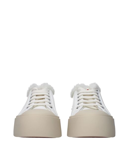 Marni White Leather Low Top Sneakers