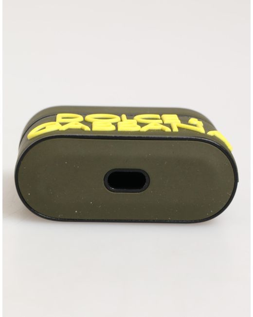 Dolce & Gabbana Green Rubber Logo Embossed Accessory Airpods Case