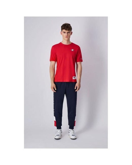 Champion Red Multicolor Cotton T for men