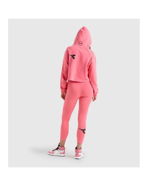 Diadora Pink Multicolor Cotton Sweatshirt