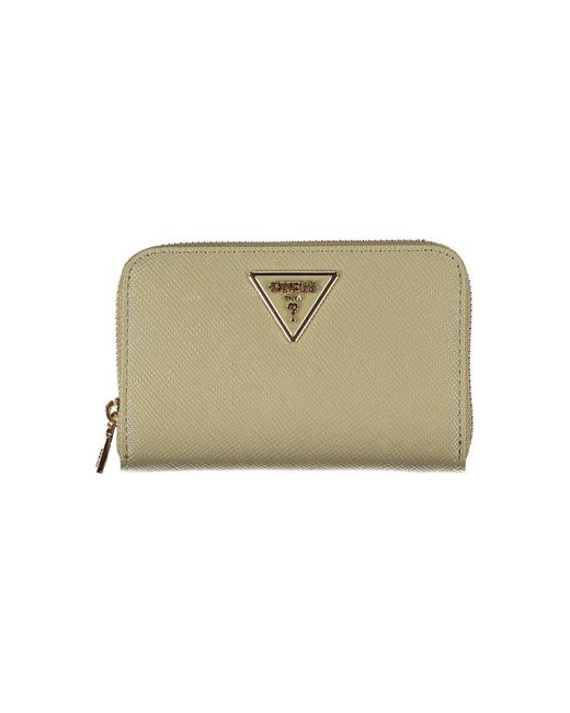 Guess Natural Chic Emerald Zip Wallet With Multiple Compartments
