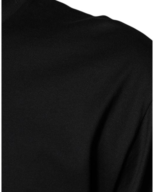 Dolce & Gabbana Black Oversized Cotton Tshirt Classic Crew Neck for men