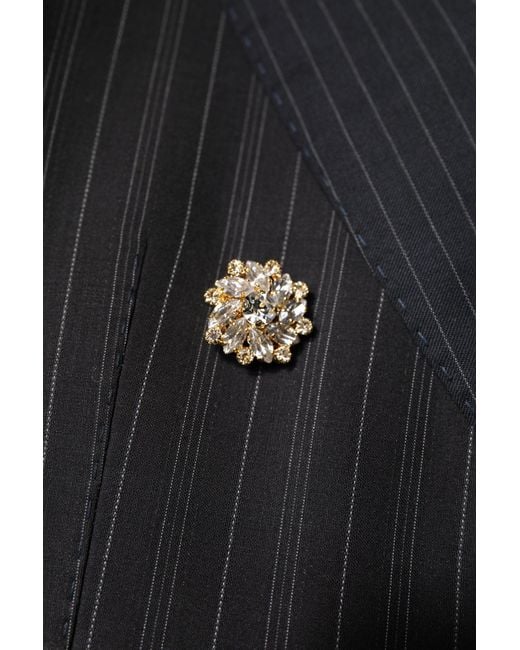 Dolce & Gabbana Blue Patchwork Jacket Coat Suit Blazer for men