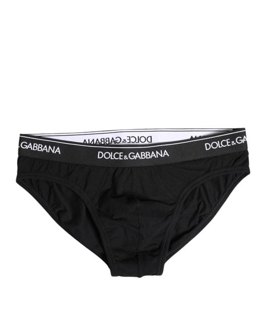 Dolce & Gabbana Black Cotton Stretch Regular Brief Underwear for men