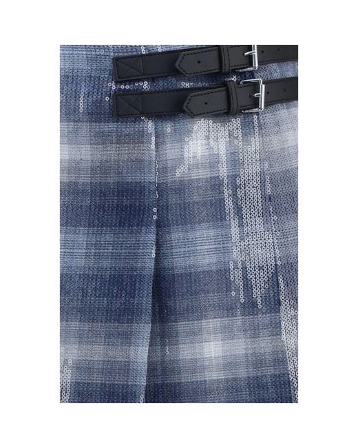 Pinko Blue Polyester Mini Skirt