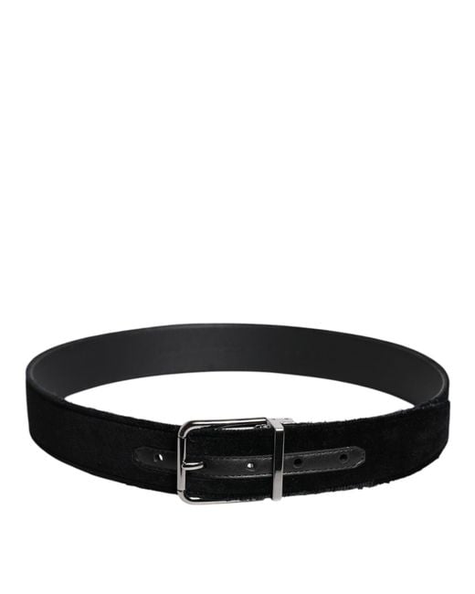 Dolce & Gabbana Black Velvet Belt for men