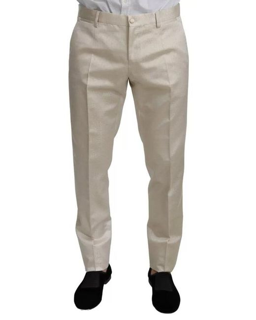 Dolce & Gabbana Natural Wool Crème 3 Piece Sicilia Shawl Suit for men