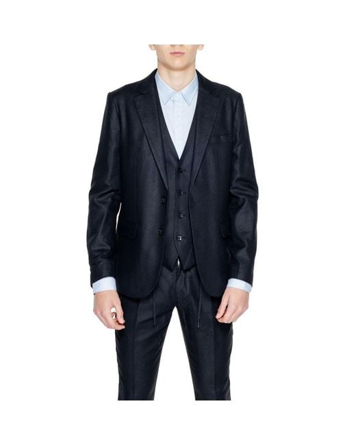 Antony Morato Blue Linen Suit for men