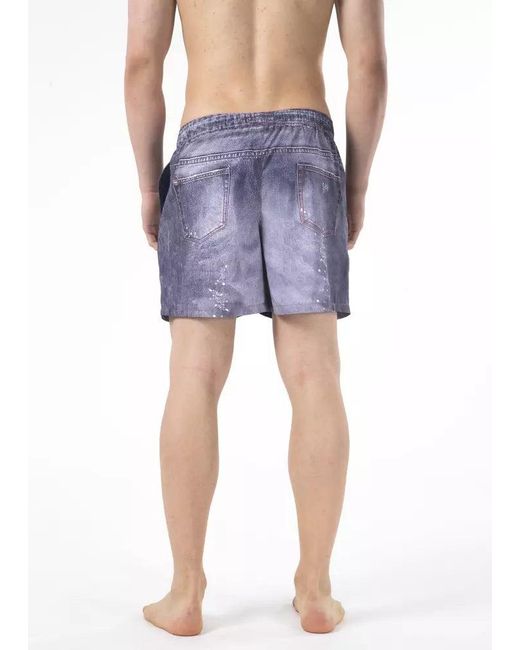 Just Cavalli Blue Polyester Swim Short for men