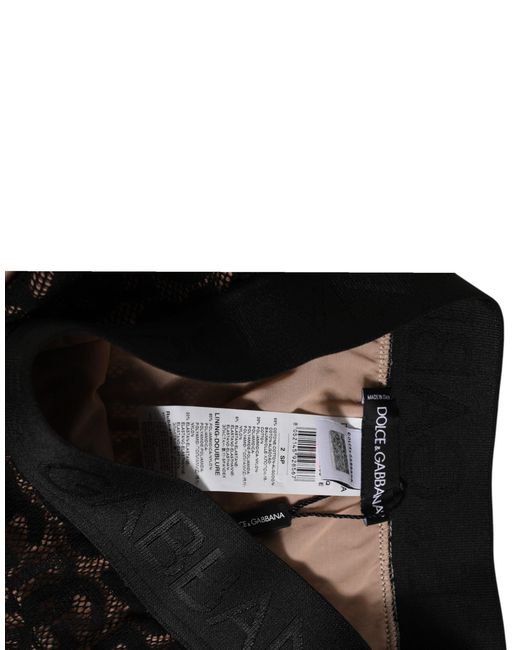 Dolce & Gabbana Black Dg Logo Lace High Brief Panty Underwear Cotton Clothing