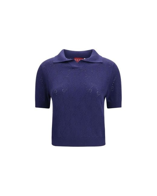 Gucci Blue Silk Dress Shirt