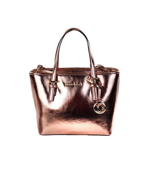 Michael Kors Jet Set Primrose Metallic Xs Carryall Top Zip Tote Bag Purse in Brown Lyst UK