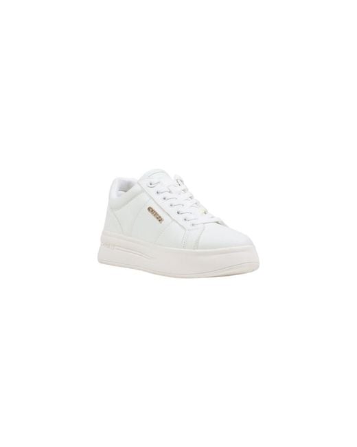 Guess White Polyethylene Platform Sneakers