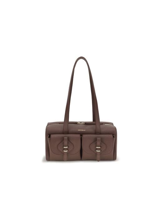 Coccinelle Brown Calf Leather Bos Taurus Shoulder Bag