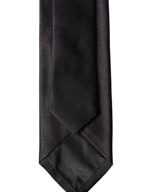 Dolce & Gabbana Black Solid 100% Silk Adjustable 'Sd Neckmen's Tie for men