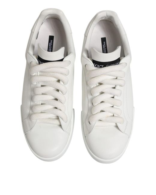 Dolce & Gabbana White Logo Lace Up Low Top Men Sneakers Shoes for men