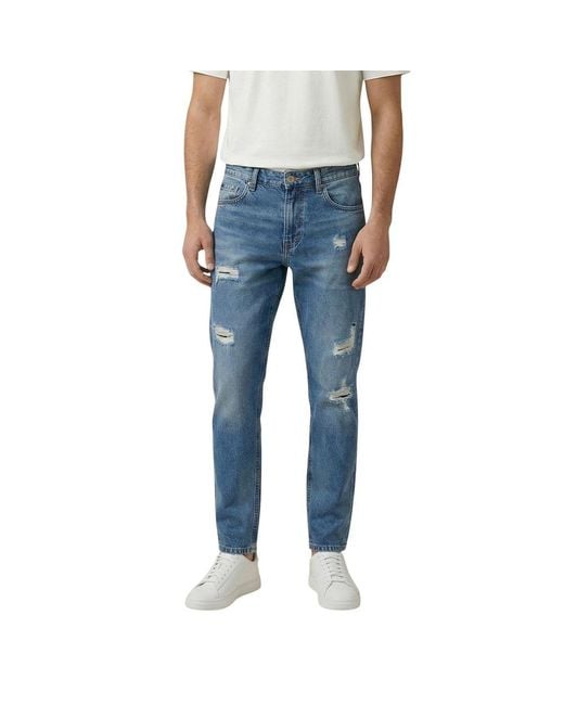 Gianni Lupo Blue Cotton Skinny Jeans for men